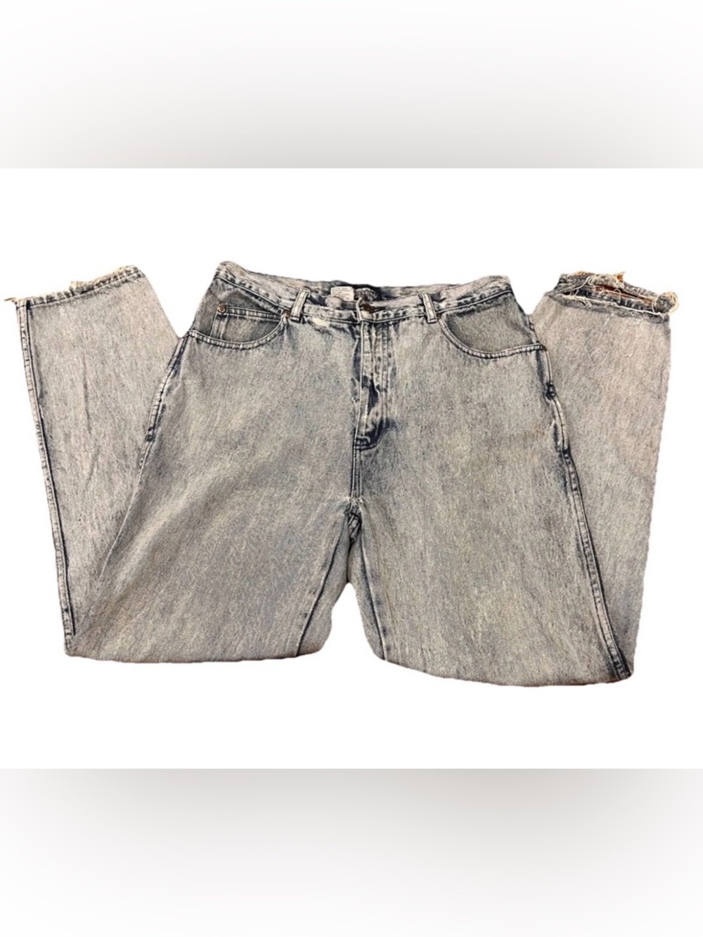 Vintage Expression Acid Wash Denim Jeans Men's Size‎ 34x32 Raw Hem Distressed